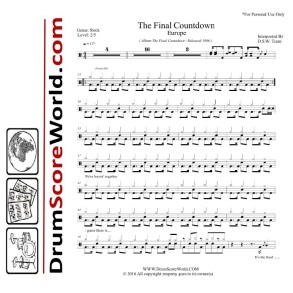 Europe - The Final Countdown | Drum Sheet + Play-Along Track